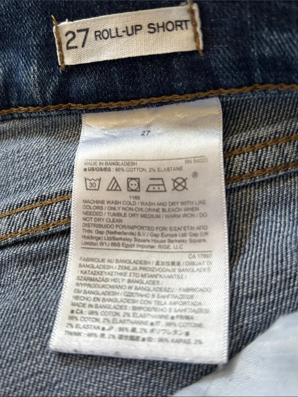 Banana Republic Blue Roll Up Jean Short Size 27